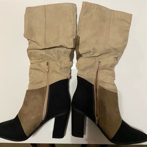 Just Fab Asya Patchwork Boots Size 10